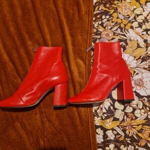 Elegant Red Heeled Boots